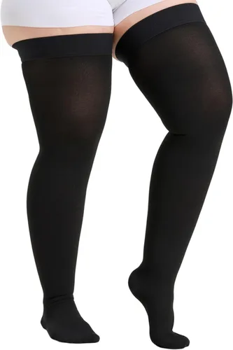 Vista 17 de TOFLY® Calcetines de compresión altos hasta el muslo para mujeres y hombres, punta cerrada de 15-20 mmHg, medias de compresión médica graduadas