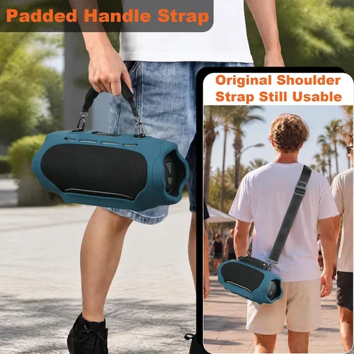 Vista 3 de Funda de silicona para JBL Xtreme 5 con asa de mano (azul)