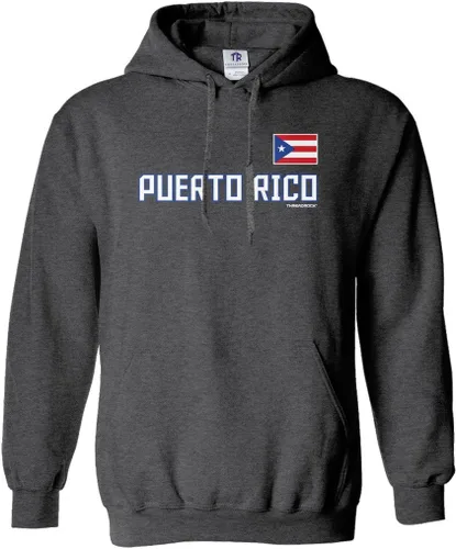 Vista 6 de Threadrock Sudadera con capucha del Orgullo Nacional de Puerto Rico para Negro