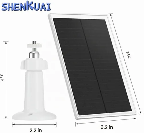 Vista 7 de Paquete de 2 paneles solares para cámara de seguridad con anillo, cargador de panel solar USB de 5 V de alta calidad IP65 impermeable, compatible