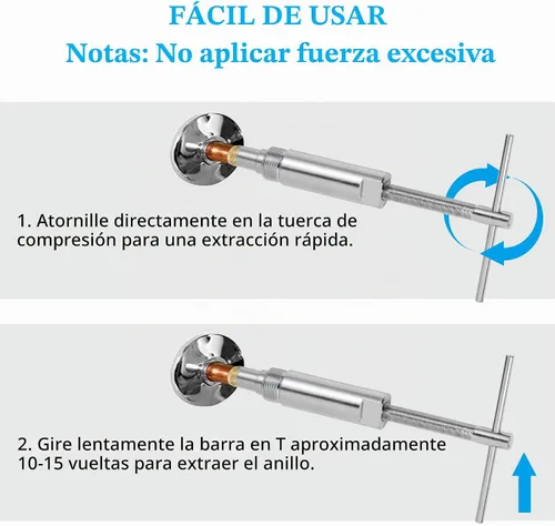 Vista 3 de Extractor de manga de compresión y removedor de mangas para accesorios de compresión de 1/2 pulgada solamente, quita la tuerca y la virola