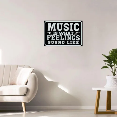 Vista 5 de Cusde Music Is What Feelings Sound Like - Decoración de pared inspiradora, letrero de lata con música, regalos para amantes de la música, carteles