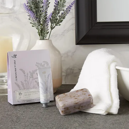 Vista 5 de Pre de Provence Gift Set Collection - Barra de jabón de 5.29 oz y crema de manos de 1 onza líquida, lavanda, (5319)