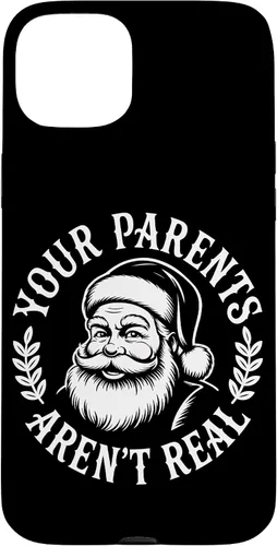 Vista 9 de Your Parents Aren’t Real Santa Humor Holiday Festive Cartoon Case for iPhone 16