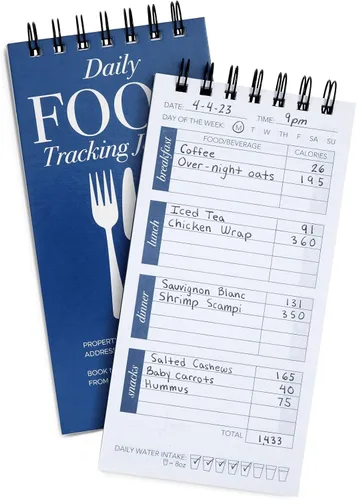 Vista 6 de Juvale Diario de alimentos, paquete de 12, 4 x 8 pulgadas, tapa blanda, diario diario de seguimiento de alimentos, libro de registro de calorías
