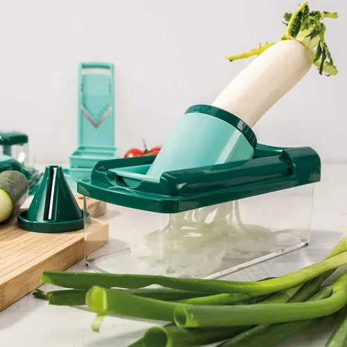 Vista 5 de Nicer Dicer Fusion Smart - Juego de cortadores de verduras (12 piezas, cubos de palitos de cuarto de octavo julieto)