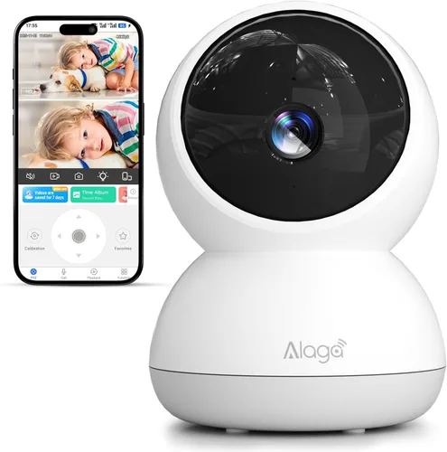 Vista 10 de Cámara de seguridad, cámara de seguridad interior HD 2K, cámara panorámica/inclinable de 360 grados para mascotas, WiFi 2.4G y 5G, detección