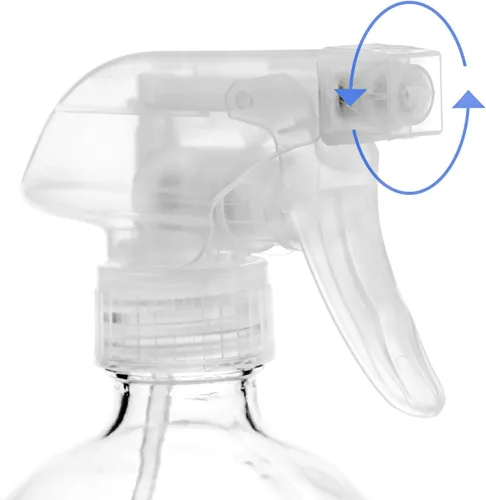Vista 3 de Paquete de 9 botellas rociadoras de vidrio, botellas redondas Boston transparentes vacías de 16 onzas, recipiente recargable con rociador de gatillo