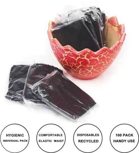 Vista 3 de Paquete de 100 tangas desechables para bronceado esterilizante, envueltas individualmente, color negro, Negro