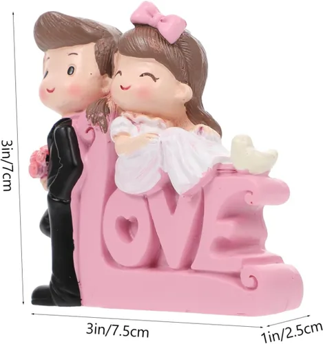 Vista 8 de BESPORTBLE 1 pieza de adornos de boda para novia, novio, estatua de resina, figura de pareja, romántica, decoración de mesa para tartas, decoración
