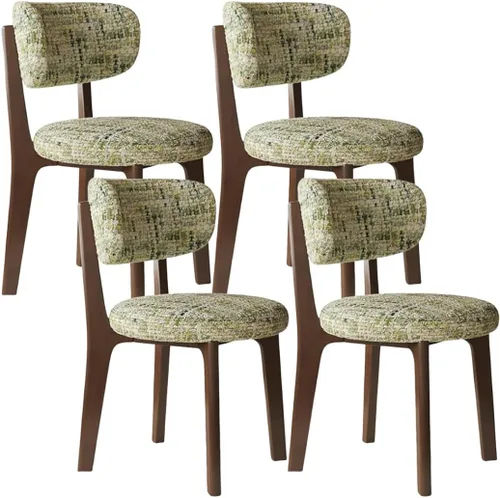 Vista 20 de YVYKFZD Solid Wood Dining Chairs, Armless Dining Room Chair Set, Upholstered Kitchen Chairs, Living Room Chair with Removable Fabric Seat Cushion