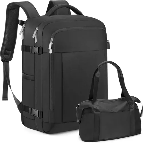Vista 7 de RDTGO Mochila de viaje para mujer, bolsa de viaje para artículos personales para laptop de 17 pulgadas, mochila de mano aprobada por vuelo, mochila
