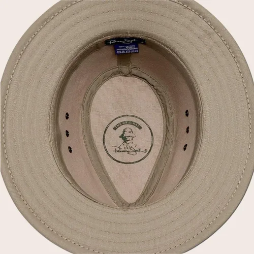 Vista 4 de Panama Jack - Sombrero de sol de lona original para hombre, safari, 2 1/2" de ala, protección solar UPF (SPF) 50+ Negro