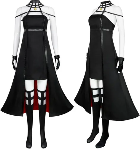 Vista 2 de Lmetsky Yor - Disfraz de cosplay Yor para cosplay, uniforme, diadema, aretes, accesorios para mujer, Halloween