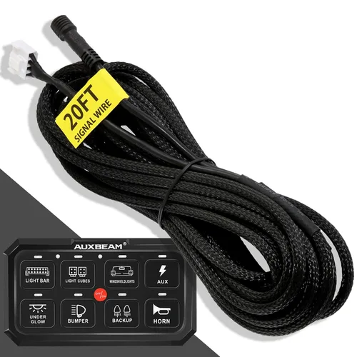 Vista 6 de Auxbeam Extensión de arnés de cableado de 8 pines de 3.94 pies para panel de interruptor Auxbeam de 6 vías BC60, controlador de interruptor GC60