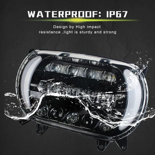 Vista 8 de Road Glide Faros LED con Intermitentes para Motocicletas, Luces Laterales de Circulación Diurna aptas para Motocicleta Road Glide 2015 2016 2017
