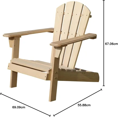 Vista 10 de Silla Adirondack de madera para niños, muebles de patio al aire libre para niños, jardín, césped, silla de cubierta, sin terminar
