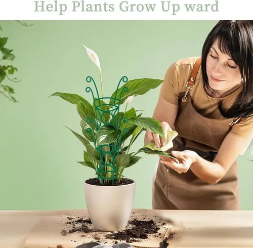 Vista 6 de Paquete de 4 enrejados apilables para plantas trepadoras, enrejado de jardín para interiores y exteriores, soporte para plantas de hiedra, hoya