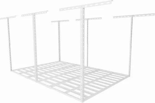Vista 25 de SunsGrove Organizador de estante superior de almacenamiento de garaje de 4 x 6, estantes de almacenamiento ajustables montados en el techo