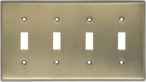 Vista 79 de Rio Salto BRASS Signature Collection MIDSIZE - Placa de pared de metal dorado para interruptor de luz o cubierta de tomacorriente, placa de pared