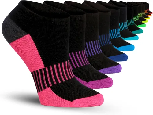 Vista 21 de Tipi Toe Women’s 12 Pack Cushioned Low Cut Socks – Breathable, Moisture-Wicking Athletic Comfort for Running & Daily Wear