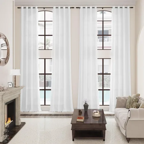 Vista 90 de Cortinas de lino negro para dormitorio y sala de estar de 84 pulgadas de largo, juego de 2 paneles, para habitación de niños, filtro de luz