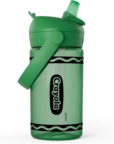 Vista 13 de CamelBak Crayola Flip Straw Kids Tritan Renew Botella de agua Cerulean, 14 onzas