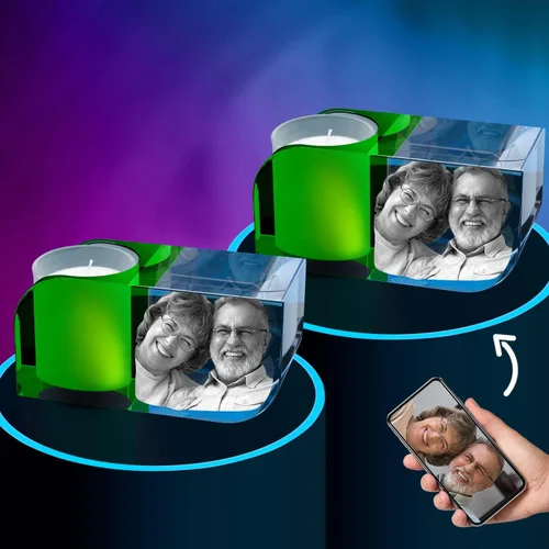Vista 12 de ArtPix 3D Portavelas de fotos de cristal, regalos personalizados para mujeres, hombres, esposa, marido, mamá, grandes regalos personalizados con tu