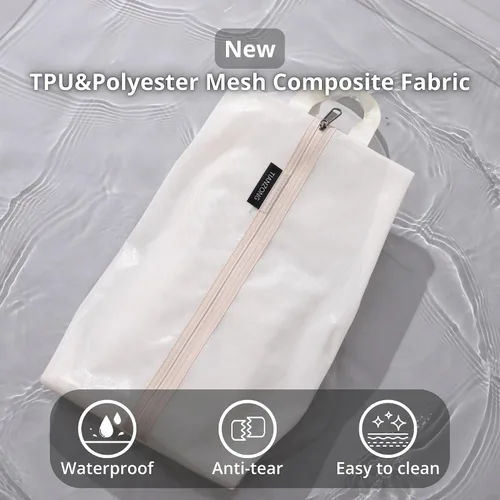 Vista 2 de tianzong Bolsas de zapatos para viajes, organizador de almacenamiento de zapatos resistente al agua con cremallera para hombres y mujeres, 31 negro