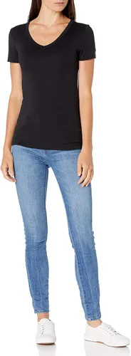 Vista 5 de Tienda Essentials - Camiseta de manga corta con cuello en V para mujer, 2 piezas