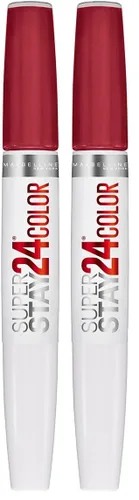 Vista 46 de Maybelline Super Stay 24, lápiz labial líquido de maquillaje de 2 pasos, color altamente pigmentado de larga duración con bálsamo hidratante, Merlot