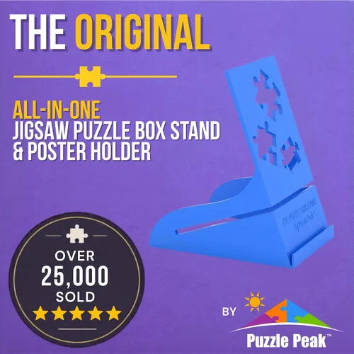 Vista 2 de Caja de rompecabezas todo en uno y soporte para póster de rompecabezas para todos los rompecabezas, color azul