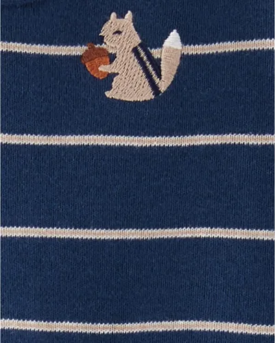 Vista 2 de Carter's Bebé Niño Algodón Cremallera Sleep N Play, Ardilla bebé azul marino
