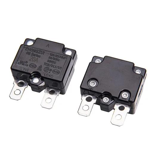 Vista 2 de weelye 2 unids 20A 125/250Vac 50Vdc relé de reinicio automático interruptor térmico disyuntor protector de sobrecarga de corriente para niños montar