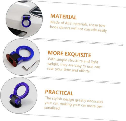 Vista 8 de Gancho de remolque resistente para accesorios de enganche, pegatina de remolque, parachoques trasero, decoración de gancho de remolque, material ABS
