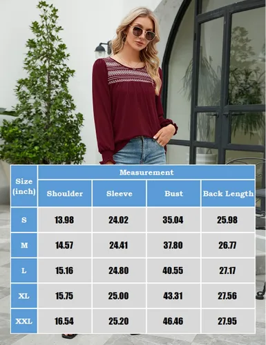 Vista 6 de LOMON Blusas de verano para mujer, de manga corta, estilo bohemio, bordado, informal, de algodón