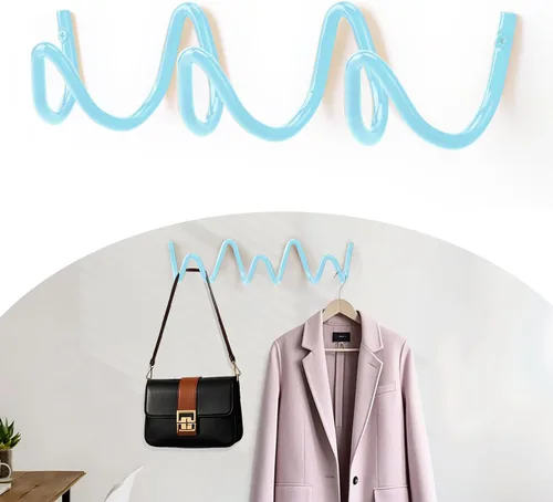 Vista 16 de Perchero de Pared con Montaje en Pared, Ganchos de Pared Creativos con Capacidad de 20KG, Fácil Instalación, Ganchos Multiusos para Abrigo, Negro