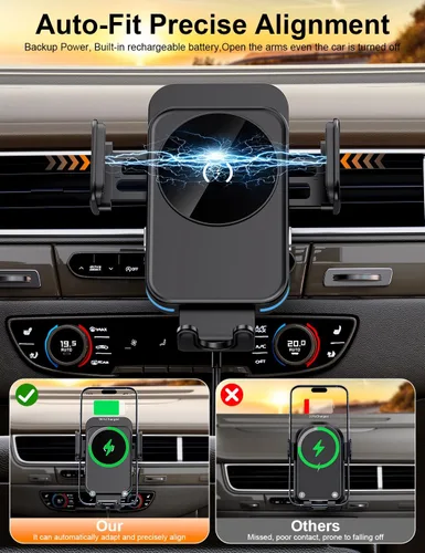 Vista 8 de Cargador inalámbrico del coche, cargador del sostenedor del teléfono