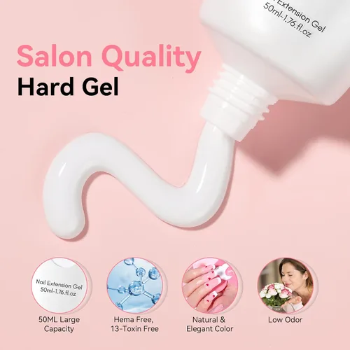 Vista 3 de Makartt - Gel de uñas de polietileno, 1.7 oz (50 ml), extensión para manicura francesa, constructor, fortalecedor, larga duración, fácil de usar