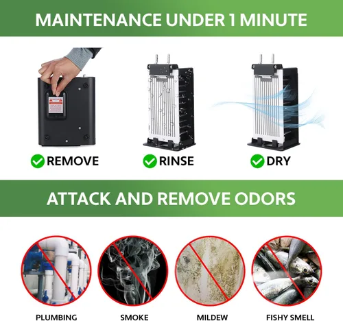 Vista 3 de Alpine - Generador de ozono de 125 W, 70,000 mg/h, ionizador de aire, eliminador de olores de ozono para el hogar y la cocina, máquina de ozono