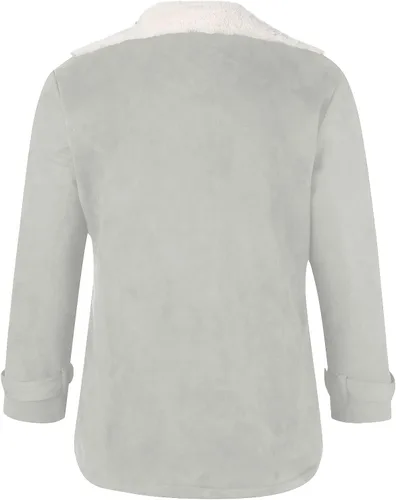 Vista 4 de Abrigos de invierno para mujer, chaqueta con forro de sherpa, ropa de otoño a la moda cálida para mujer