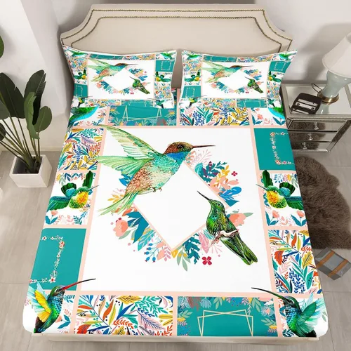 Vista 25 de Sábana bajera de galaxia tamaño individual, juego de ropa de cama con purpurina degradado para niños, niñas, niños y mujeres, decoración