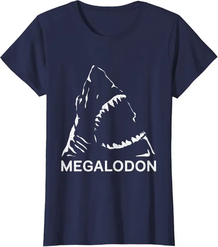 Vista 29 de Camiseta de paleontólogo prehistórico de tiburón gigante Megalodon, Negro