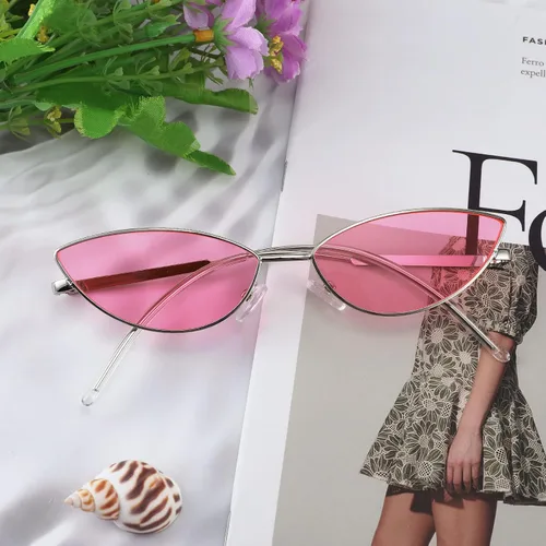 Vista 7 de FEISEDY Gafas de sol de diseñador de moda Retro pequeños pétalos forma arco templo diseño B2298