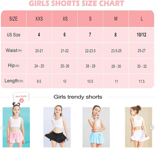 Vista 6 de Pantalones cortos de mariposa para niñas con forro de elastano, pantalones cortos de mariposa con bolsillo