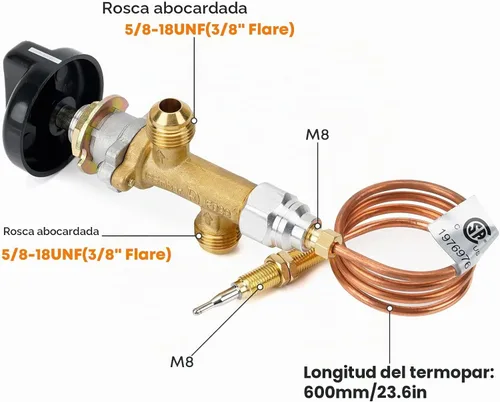Vista 2 de Stanbroil - Válvula de seguridad de propano de baja presión con kit de encendido de botón Fits Gas Fireplaces, Fire Pits & Heaters, Low Pressure