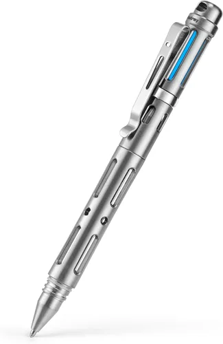 Vista 8 de MecArmy TPX8 Mini bolígrafo táctico de titanio y latón con llavero táctico con llavero 1 D (latón)