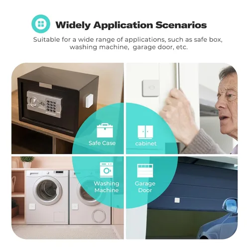 Vista 6 de THIRDREALITY Sensor de vibración inteligente con alarma de 110 dB, requiere concentrador Zigbee, sensibilidad ajustable, funciona con SmartThings