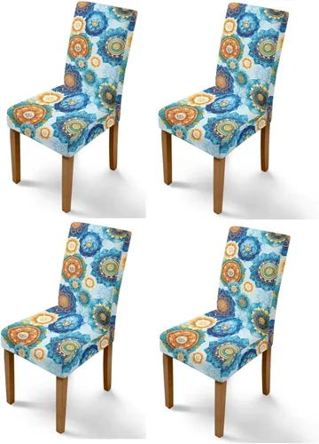Vista 26 de Rnyleeg Juego de 1 funda para sillas de comedor con diseño de mariposa y rosa azul, elegante, suave, lavable, para cocina, hotel, ceremonia