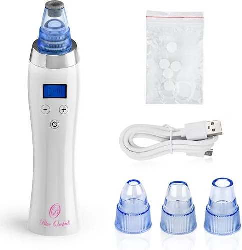 Vista 2 de Eliminador de puntos negros para la cara, dermasuction BlueOrchids para eliminación de puntos blancos, ventosa de acné, limpiador de poros al vacío